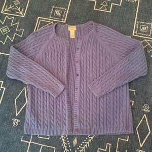 L.L. Bean Cotton Cabled Cardigan